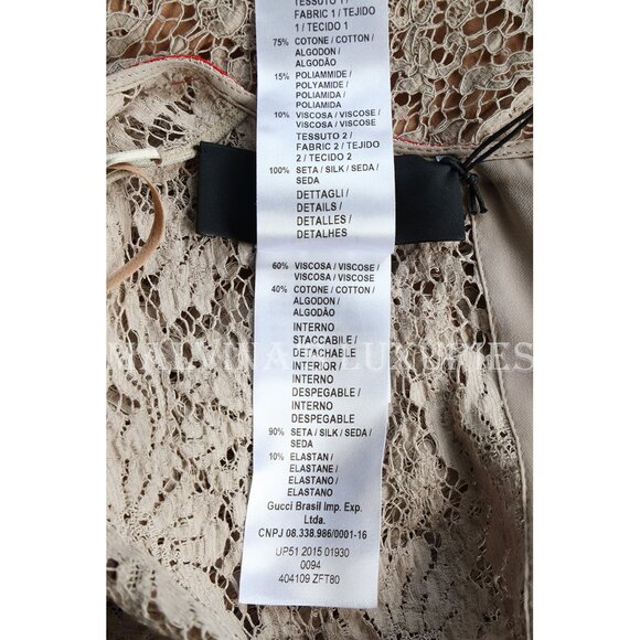 GUCCI DRESS LACE SLEEVELESS RED GROSGRAIN RIBBON TIE sz IT 42 US 6 - Picture 9 of 9